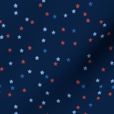 Happy 4th of July - Night stars American patriot design USA Holiday blue red on navy