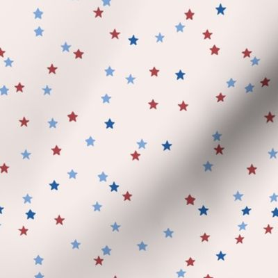 Happy 4th of July - Night stars American patriot design USA Holiday blue red on ivory