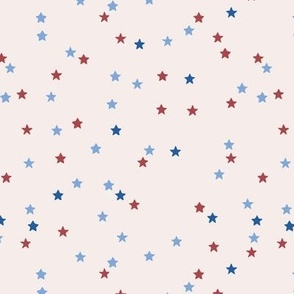 Happy 4th of July - Night stars American patriot design USA Holiday blue red on ivory