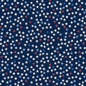 Happy 4th of July - Night full stars American patriot design USA Holiday blue red on navy