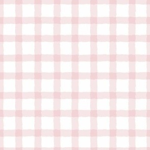 EXTRA SMALL Pastel Pink Checkered Square Grid Plaid Gingham