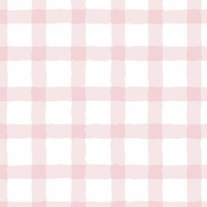 SMALL Pastel Pink Checkered Square Grid Plaid Gingham