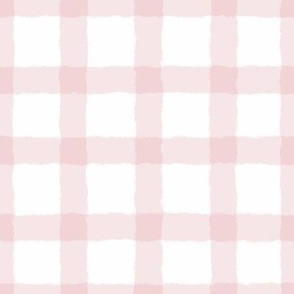 MEDIUM Pastel Pink Checkered Square Grid Plaid Gingham