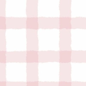 LARGE Pastel Pink Checkered Square Grid Plaid Gingham