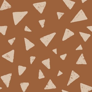  Muted and textured Triangle Shapes, terracotta, large