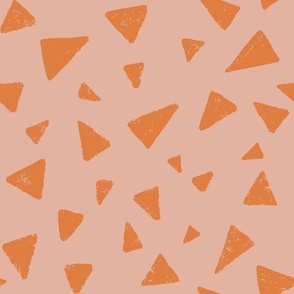  Muted and textured Triangle Shapes, orange-pink, large