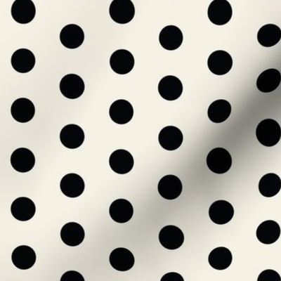 Large Black Polka Dots on Ivory by JJEDecor in tiny print