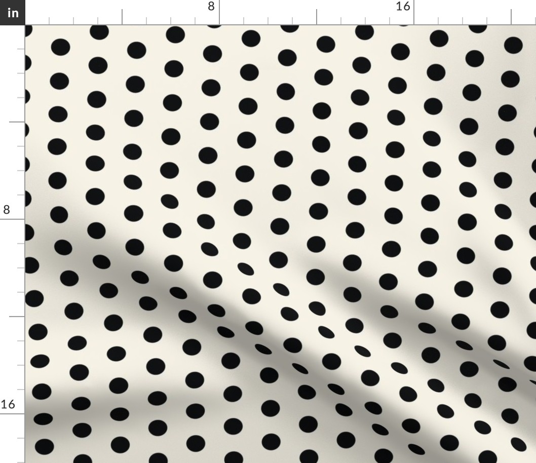 Large Black Polka Dots on Ivory by JJEDecor in tiny print