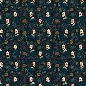 William Shakespeare's Dark Academia Floral Tapestry