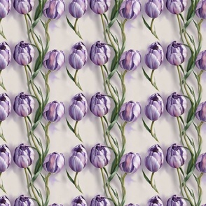 Watercolor Purple tulips