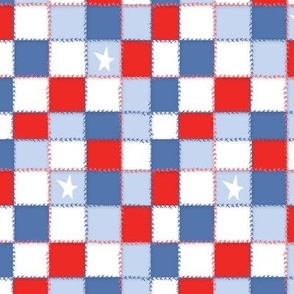 Happy Fourth - Red White and Blue Patchwork Quilt