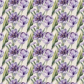 Pretty Watercolor Purple Tulips