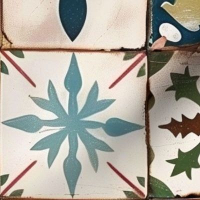 6 inch squared patterned tiles
