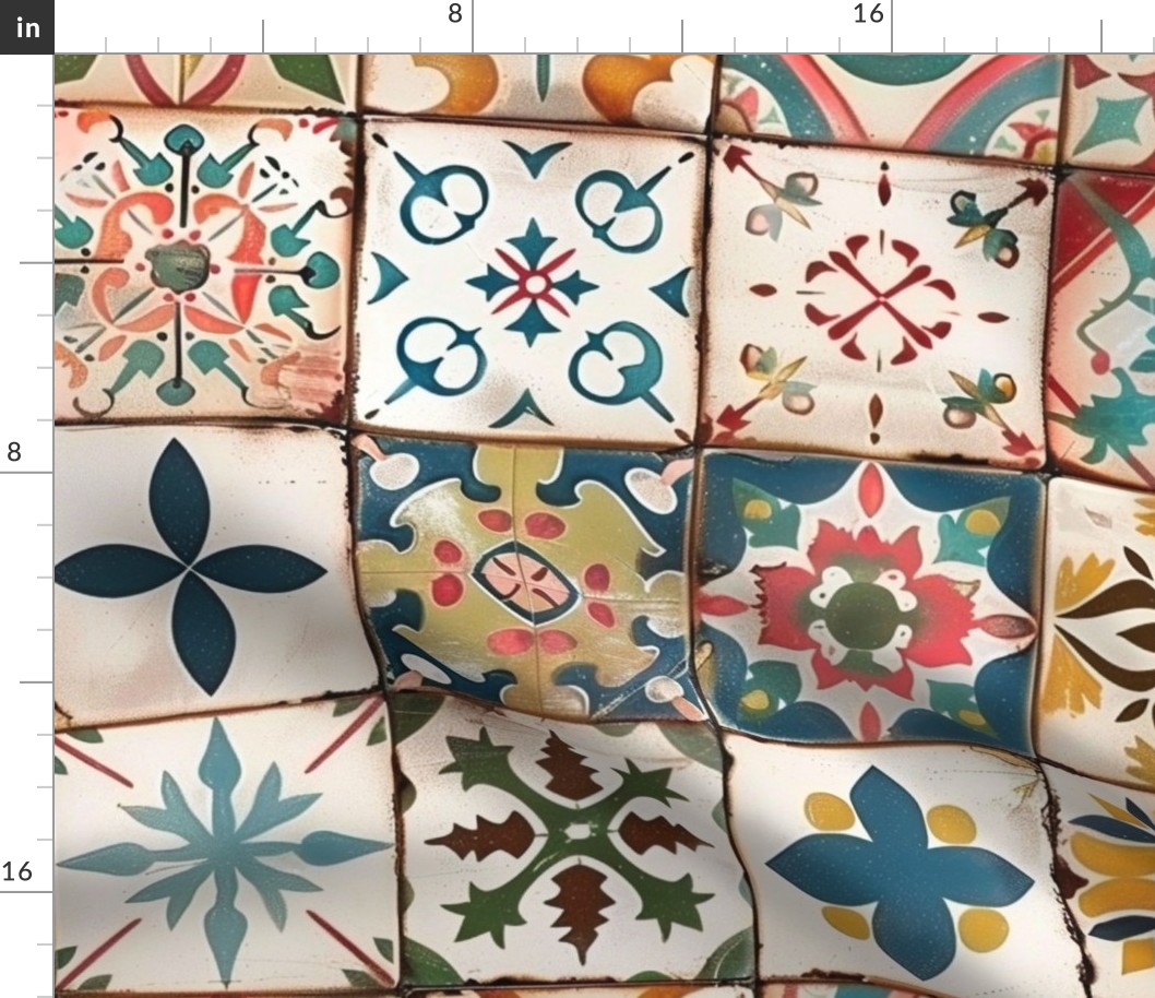 6 inch squared patterned tiles