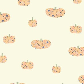 Polka Dot Confetti Fall Pumpkins on Cream