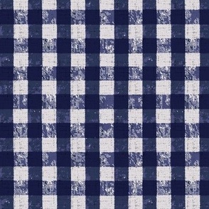 Textured  Gingham - Navy Background