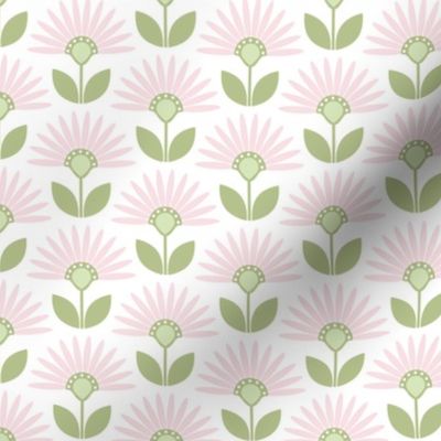 Daisies - 3469 medium // white green pink