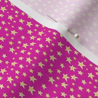 Golden Stars on Fuchsia Pink