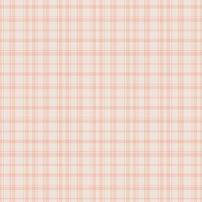 Simple Apricot Plaid in Apricot Orange and Neutral Beige - Small - Fall Plaid, Cabincore Plaid, Classic Plaid