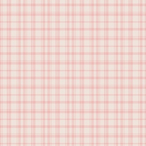 Simple Neutral Pink Plaid in Soft Rose Pink and Neutral Beige - Small - Fall Plaid, Cabincore Plaid, Classic Plaid