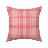 Coral Plaid  in Cranberry and Coral Pink - Large - Fall Plaid, Cabincore Plaid, Classic Plaid