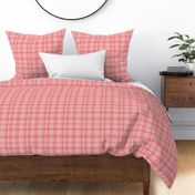 Coral Plaid  in Cranberry and Coral Pink - Medium - Fall Plaid, Cabincore Plaid, Classic Plaid