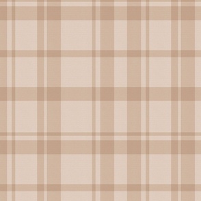 Brown Plaid  in Light Cocoa Brown and Neutral Beige - Large - Fall Plaid, Cabincore Plaid, Classic Plaid