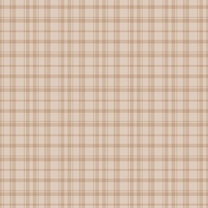 Brown Plaid  in Light Cocoa Brown and Neutral Beige - Small - Fall Plaid, Cabincore Plaid, Classic Plaid