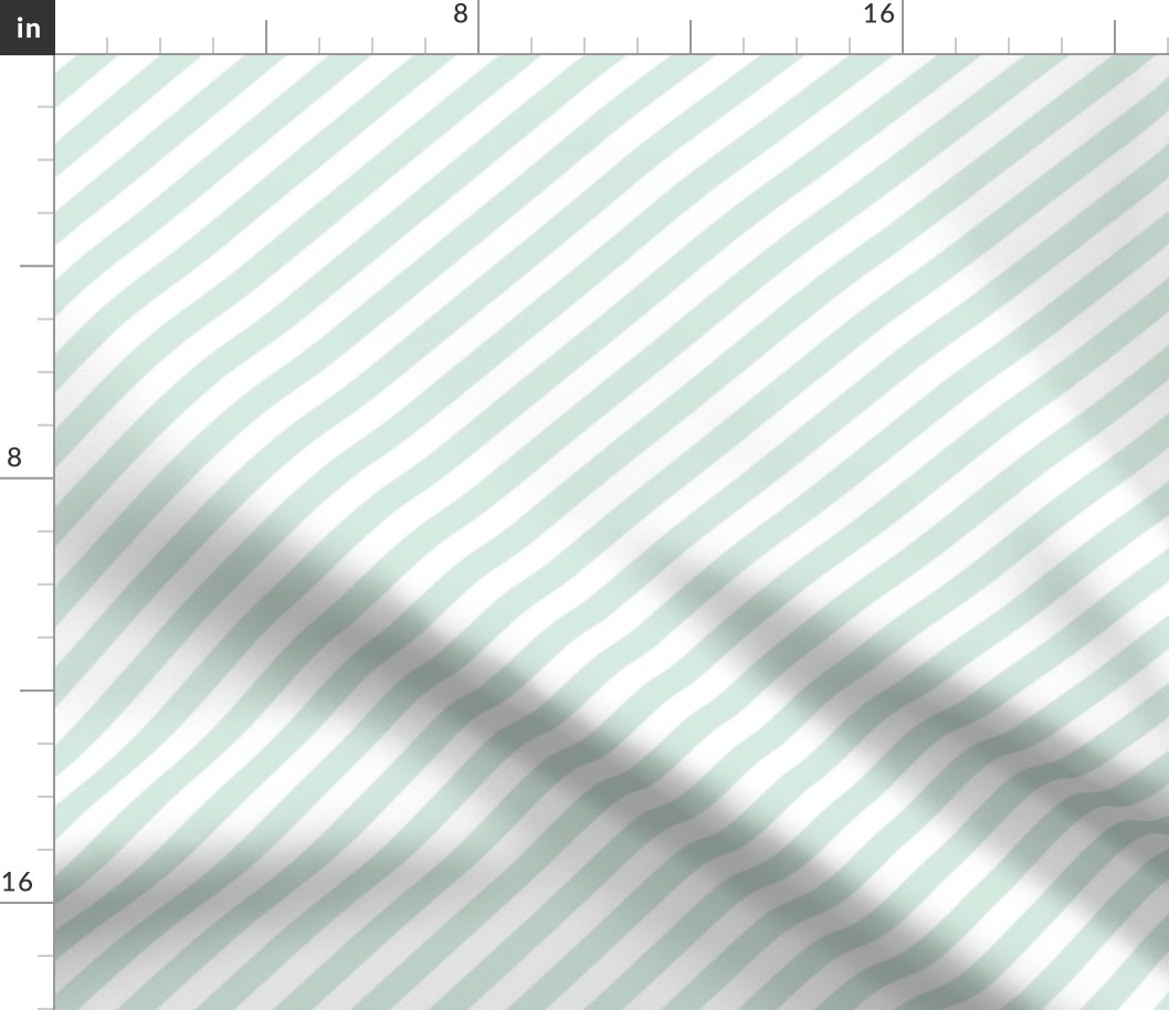 mint green stripes on white matching the mint green grandmillennial ribbons - medium scale