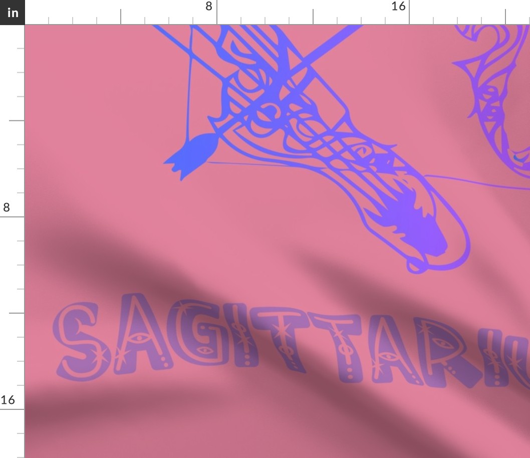Sagittarius Bow & Arrow, Pink & Purple Birthday Print! 