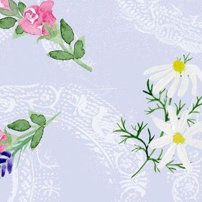 Large Ice Cream Flower Bouquets on Pale Pale Iris Texture