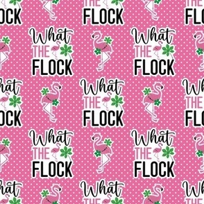 Smaller What the Flock Sassy Flamingo Stickers Hot Pink Polkadots