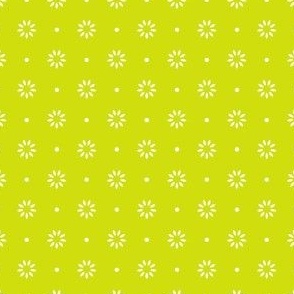 Chartreuse Green Ditsy Flower Petals