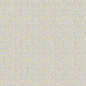 Golden Stars on Light Grey Gray