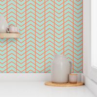 Chevron Coral and Mint