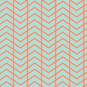 Chevron Coral and Mint