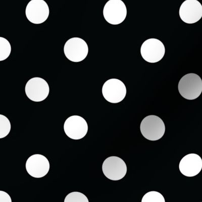 Polka Dots White on Black