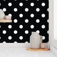 Polka Dots White on Black