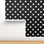 Polka Dots White on Black