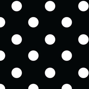 Polka Dots White on Black