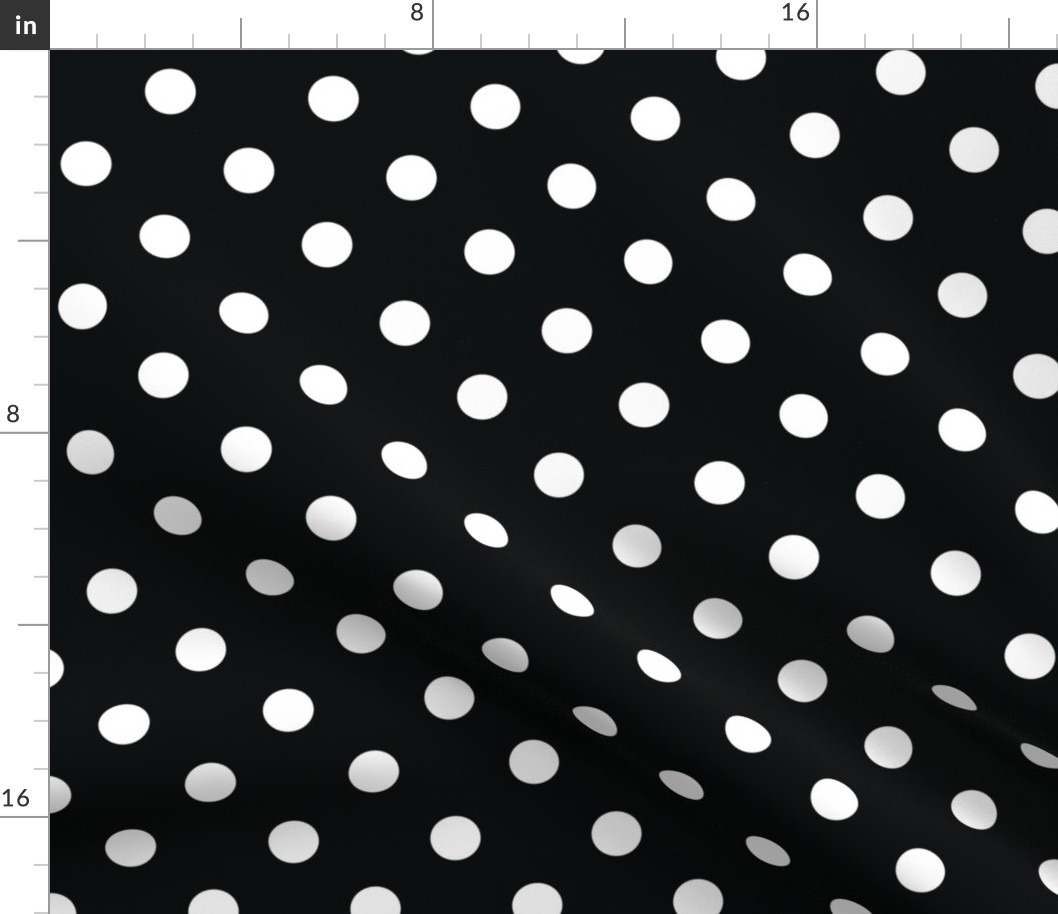 Polka Dots White on Black