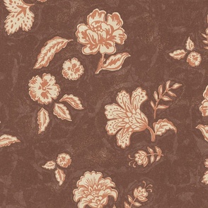 Painterly India Floral - Russet Brown - XL - (Henna)