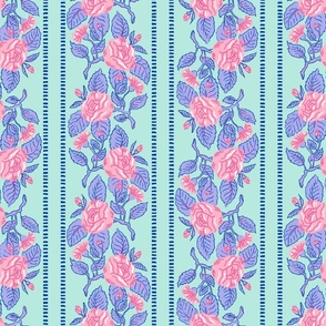 Grandmillennial floral stripes mint (SMALL)