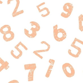  Counting Fun: A Playful Pattern of textured Numbers for Kids, peach Pantone of the year, large