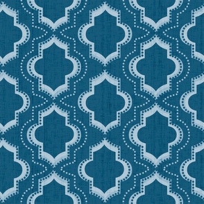 medium scale - lattice -navy blue