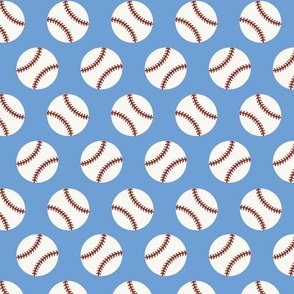 Simple baseballs on blue