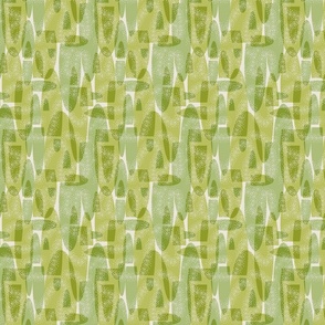 (S) Mid Century Modern Textured Home Abstract Lime Green