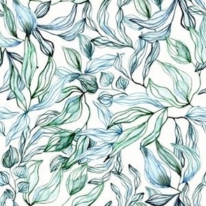 Leaves watercolor pattern