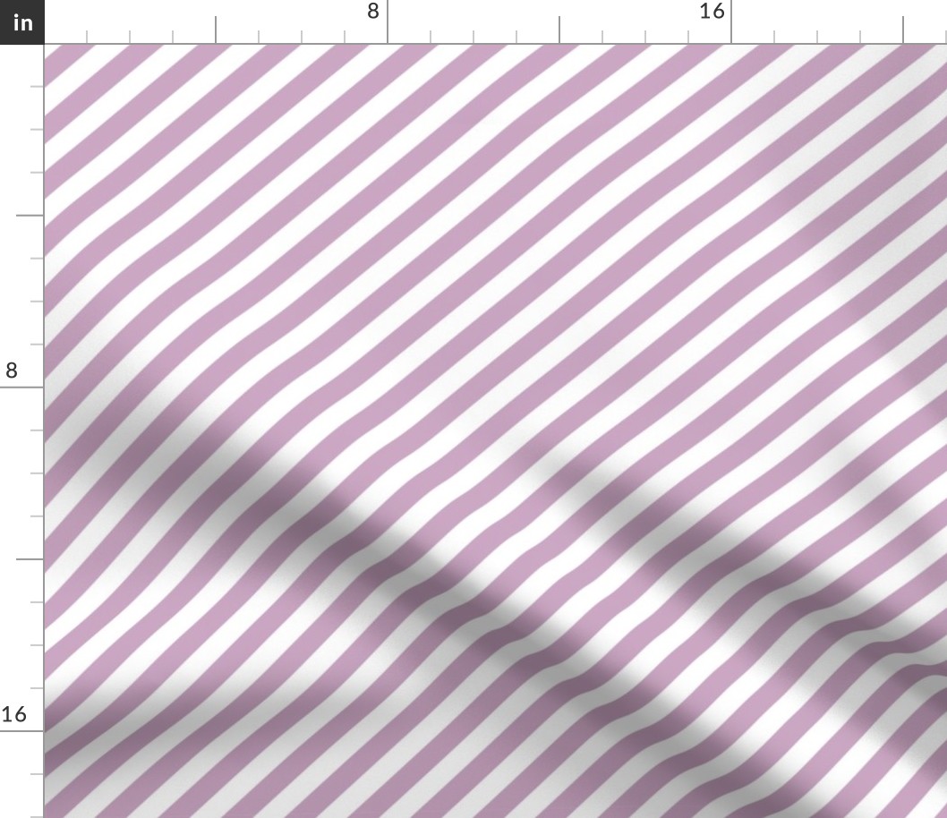 lilac / purple stripes on white matching the pink grandmillennial ribbons - medium scale