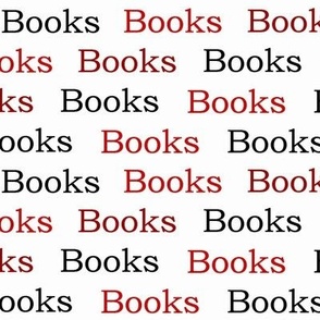 Books Words Reds and Black